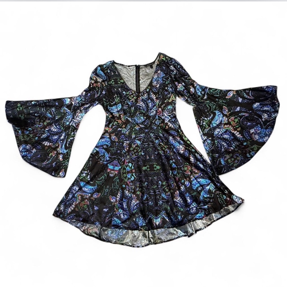 Express Floral Lace-Overlay Dress - Black Multi